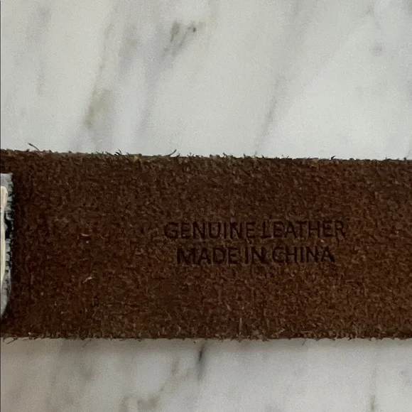 Vintage J Crew Brown Leather Belt with Studded Brass Accents - Picture 5 of 5